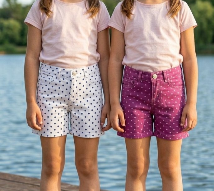 Deux shorts a points tendance👧  5- 6  ans 