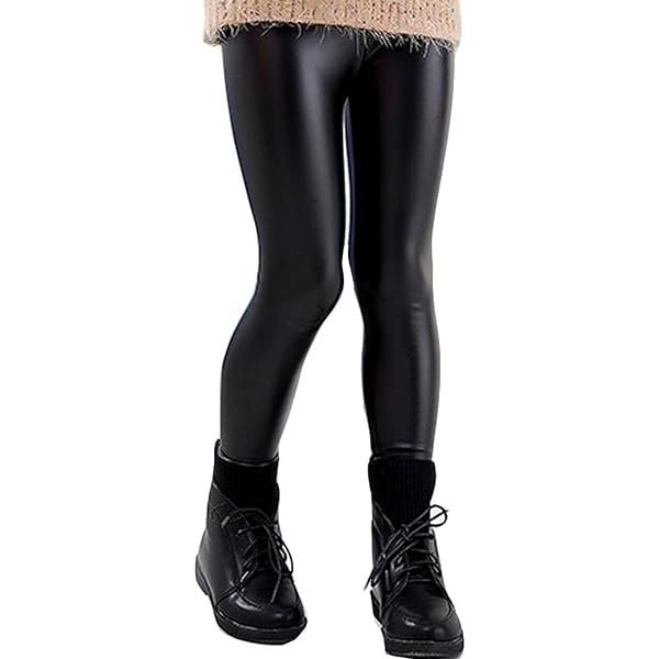 Legging HM en cuir  7 ans 👧 + pull bleu ciel lc wikiki