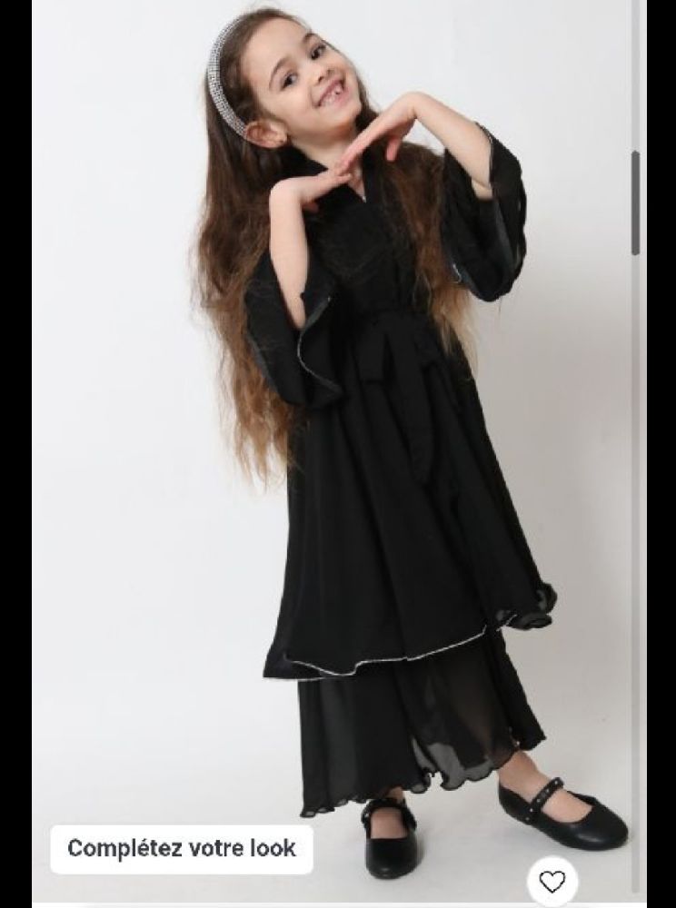 Abaya greige soie fille👧 age de 4 - 5 ans 