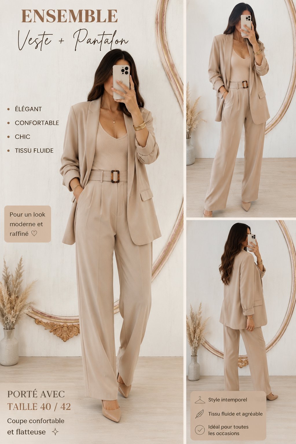Ensemble  élégant : veste + pantalon ✨