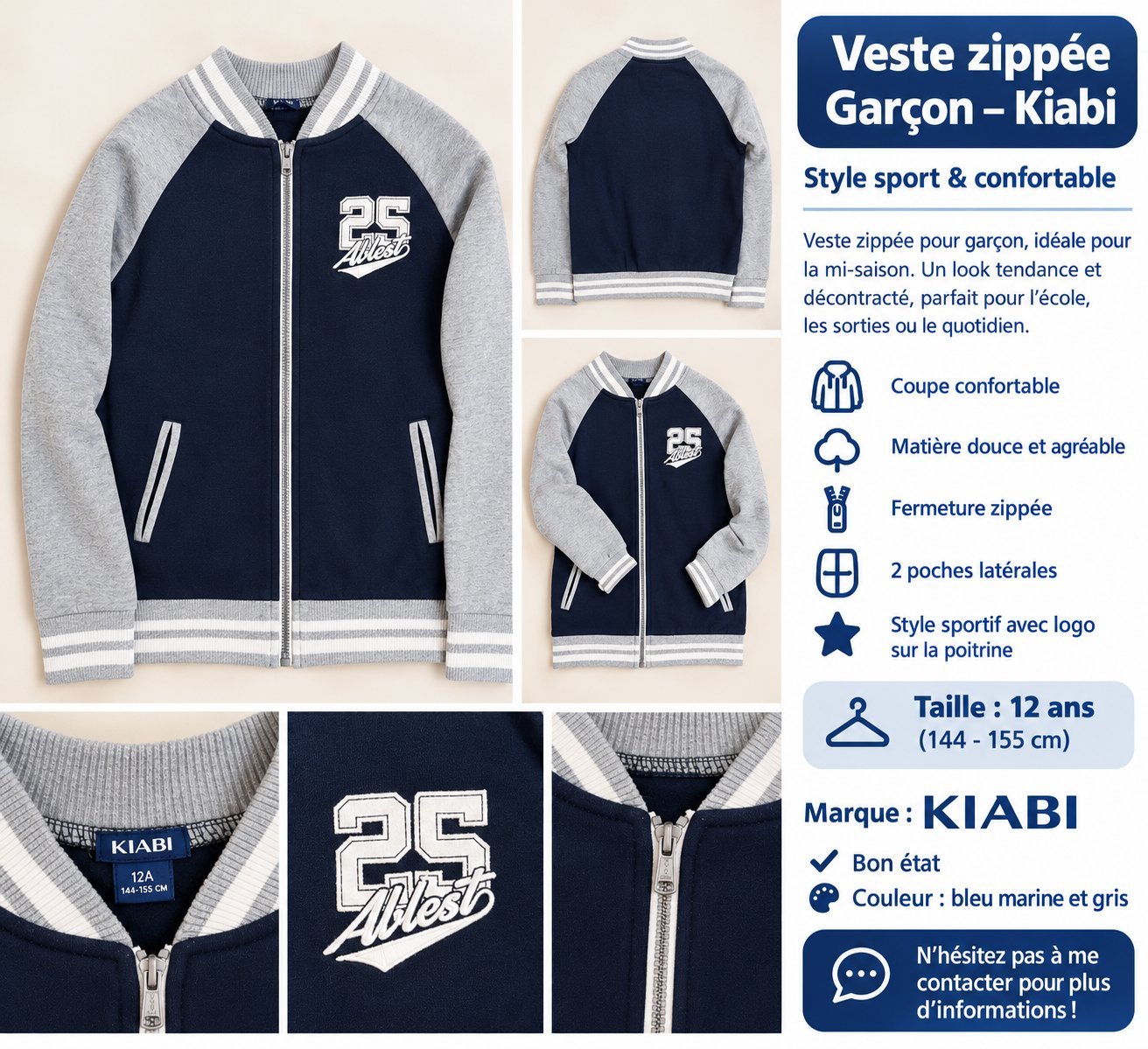 Veste garçon KIABI – Taille 12 