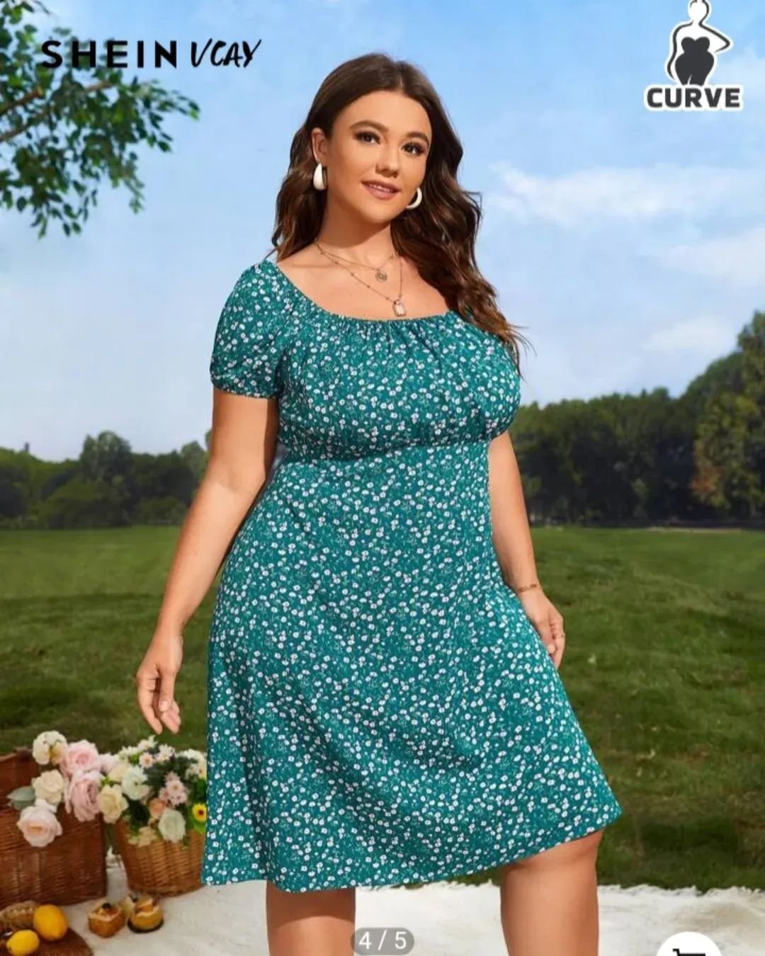 Robe fleurie Shein curve