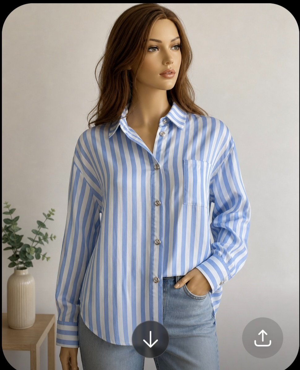Chemise femme satinée a rayures 
