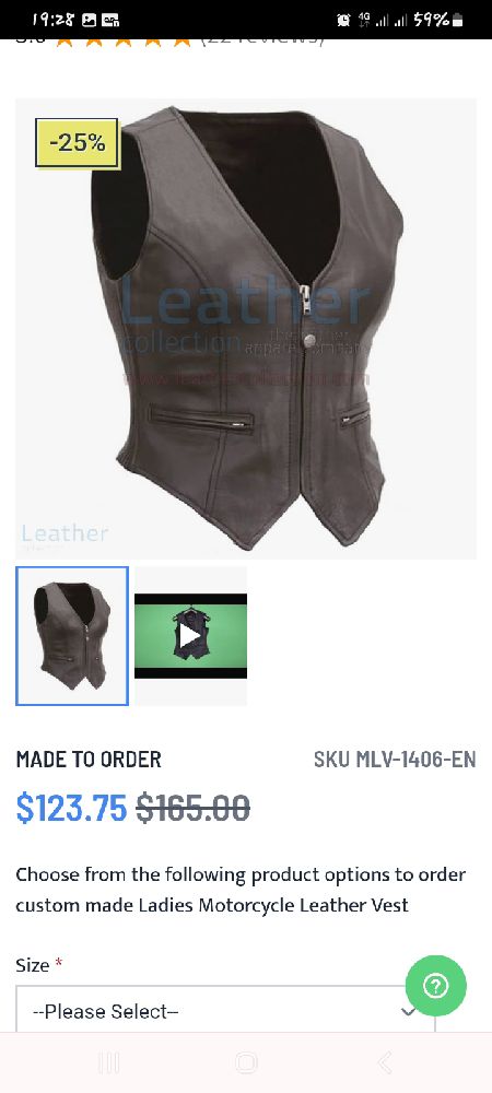 Gillet sans manches en vrai cuir 