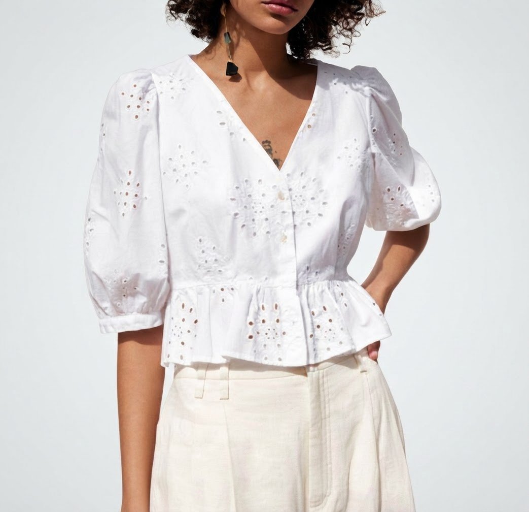Chemise Zara broderie Anglaise