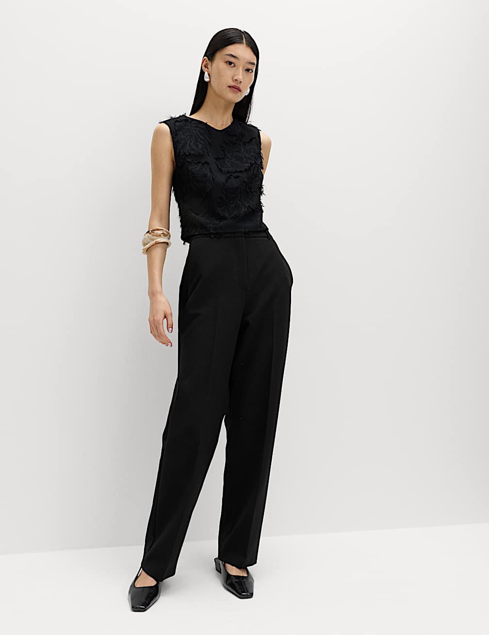 Pantalon noir  super taille haute style retro