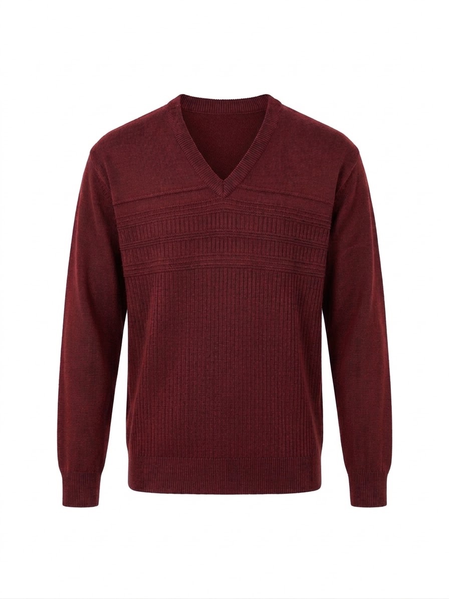 V-neck knit sweater