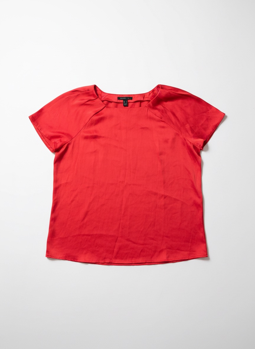 Mango - T-shirt de qualité supérieure à col rond - Rouge