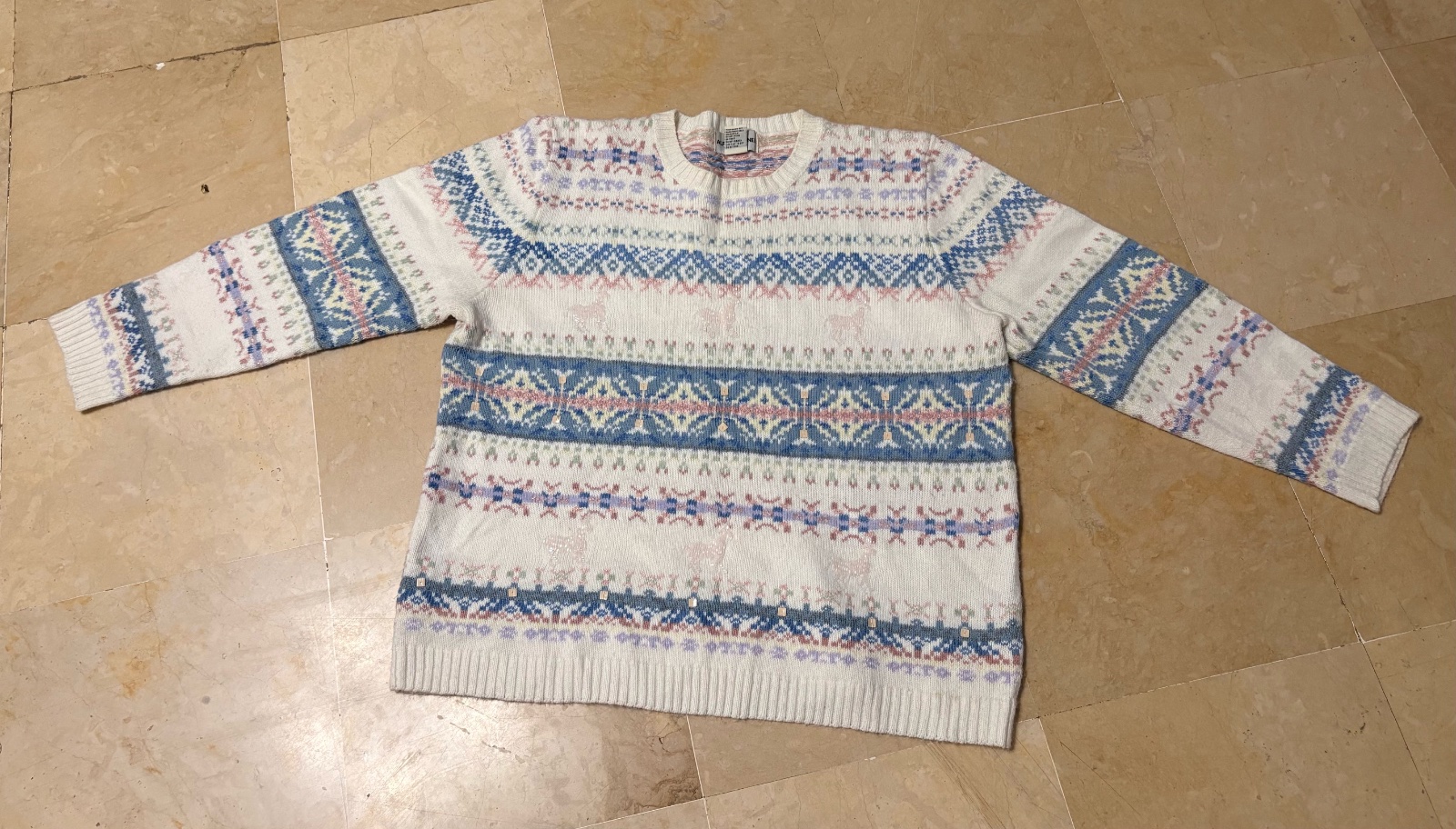 Alfred Dunner Off White Mock Neck Soft Spring Sweater Size L