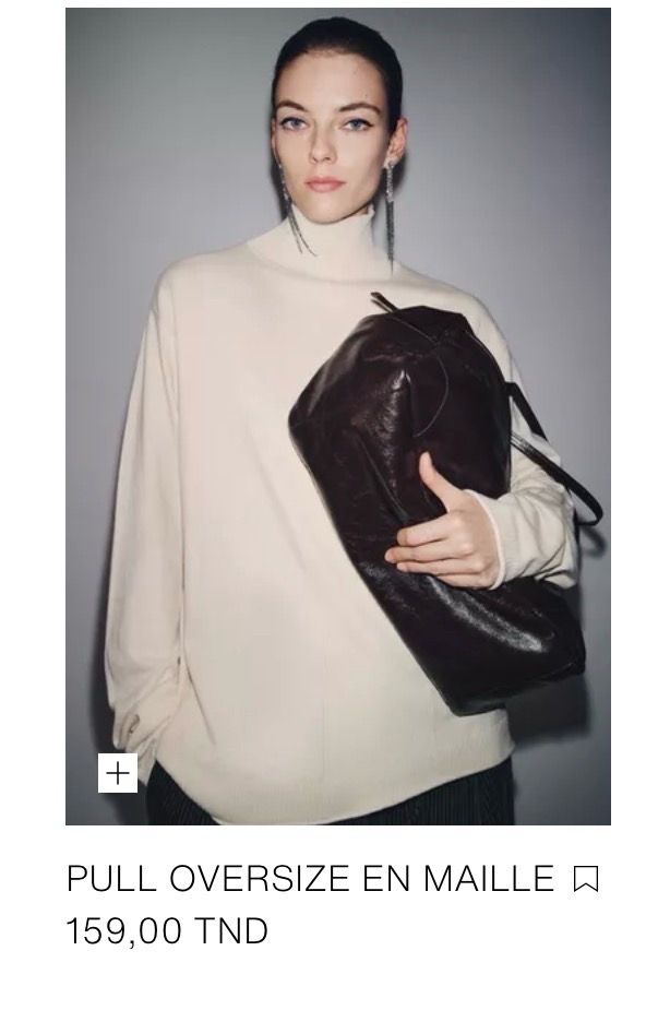 Pull Zara oversiz col montant en maille taille M