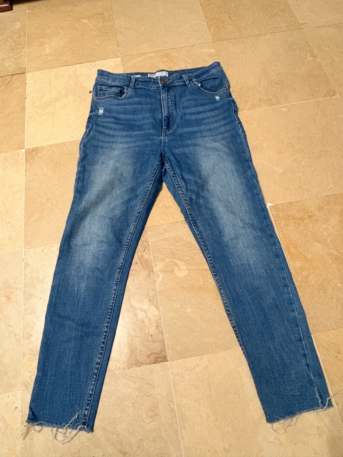 Jeans coupe droite bershka bleu