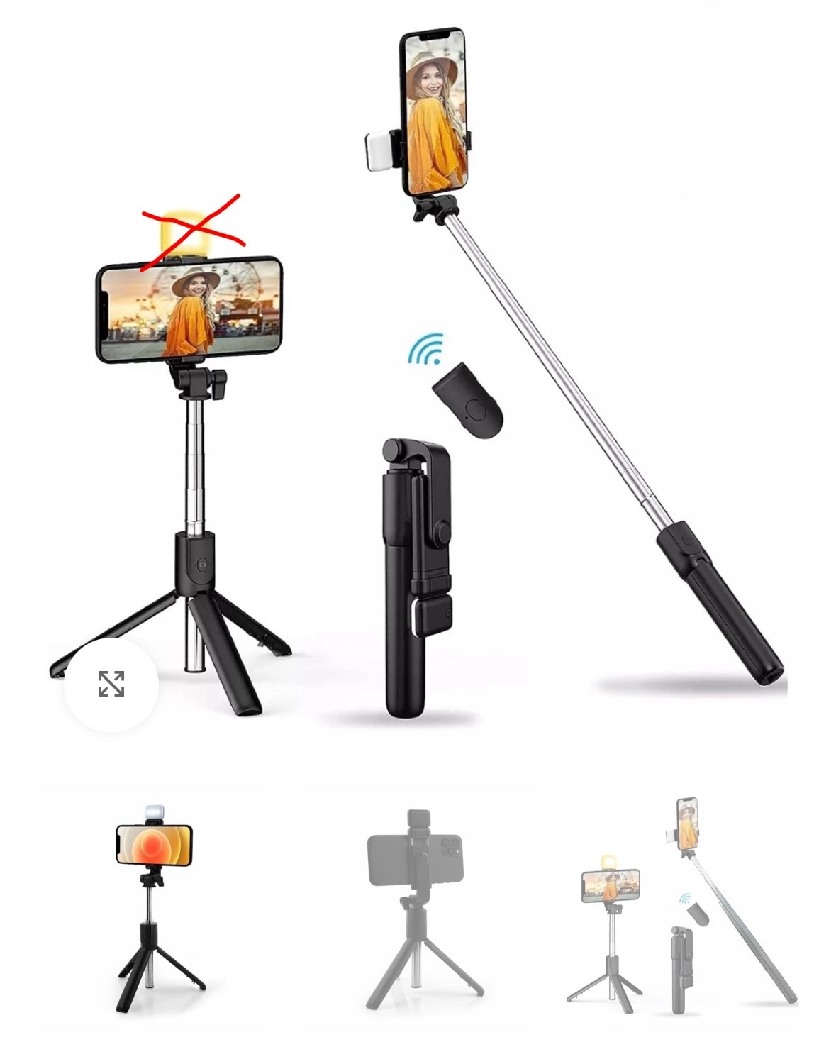 Baguette de selfie sans lampe