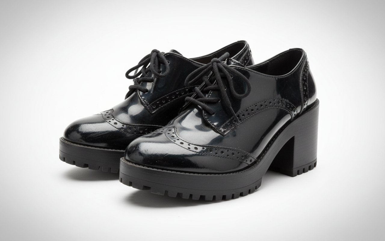 Femmes talon épais Oxford chaussures 