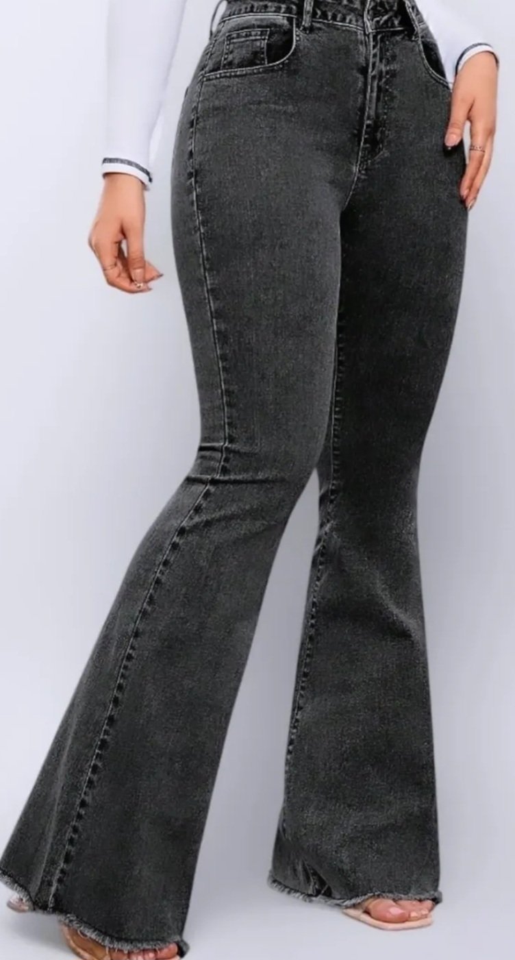 Grey flare jeans 