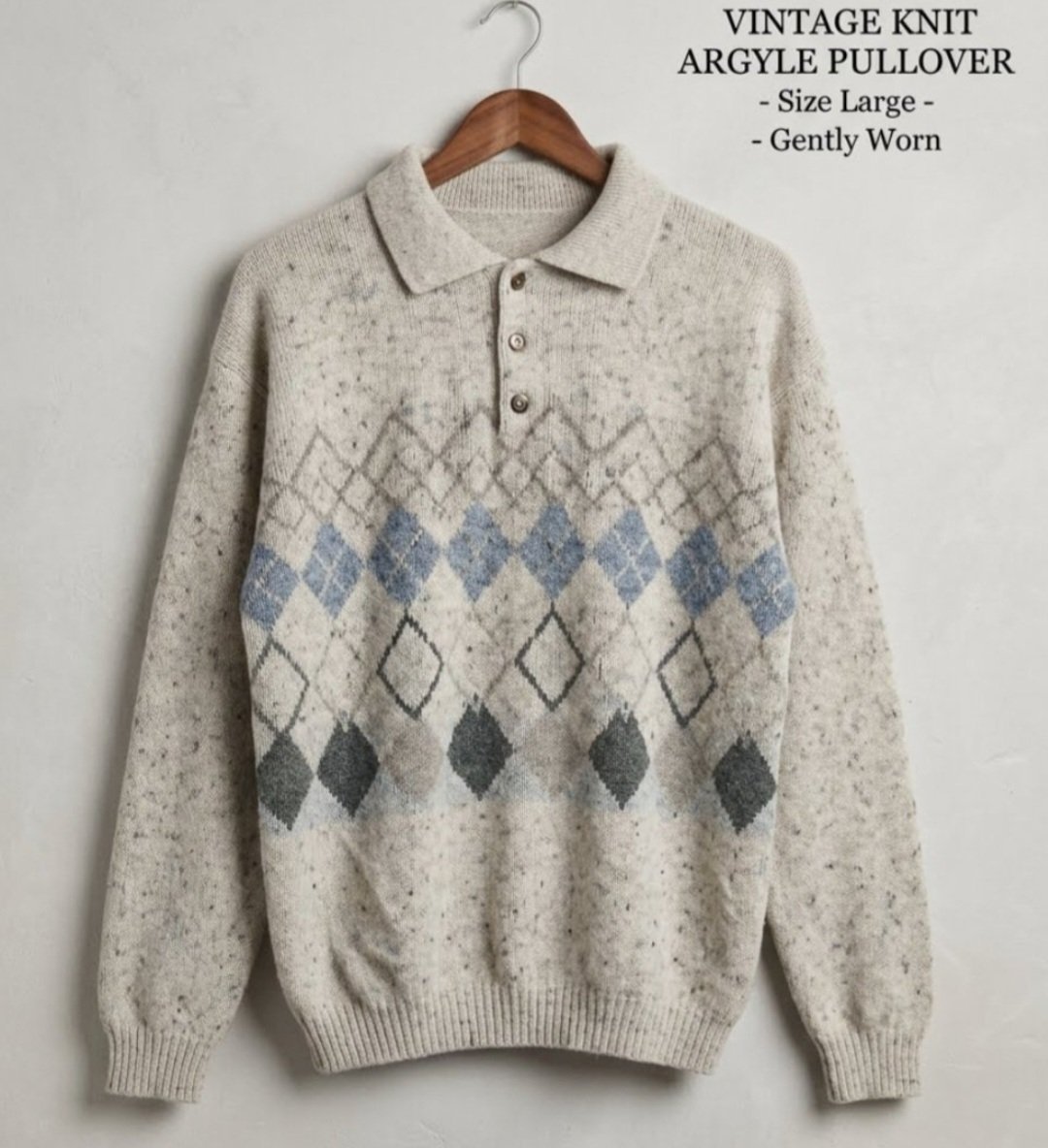 Superbe pull vintage au look rétro / "papy chic" 