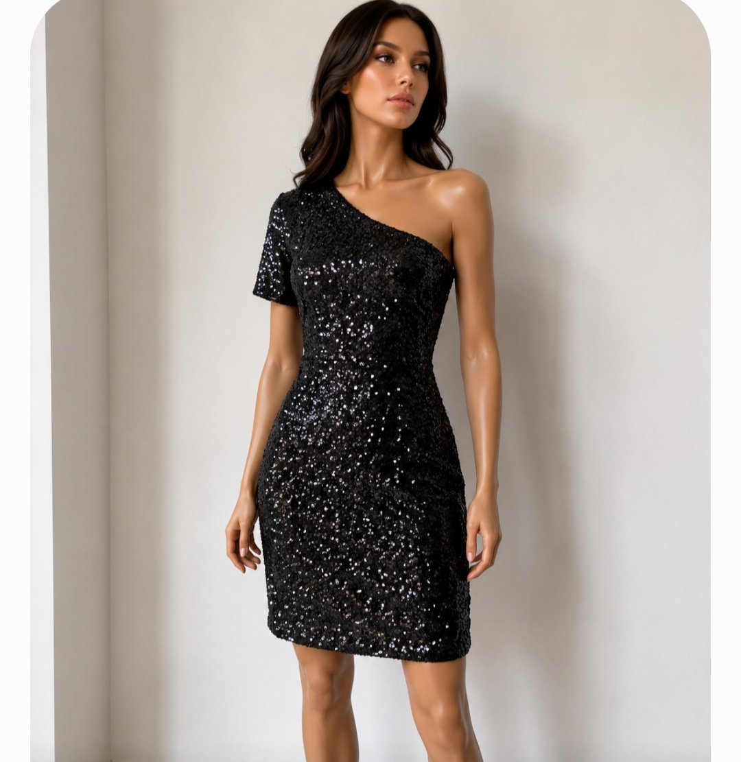 Robe noire élégante ✨ Très jolie robe de soirée avec une coupe féminine et un magnifique motif texturé. Taille 36/S • Très bon état • 40 DT Parfaite pour une soirée ou une occasion spéciale.