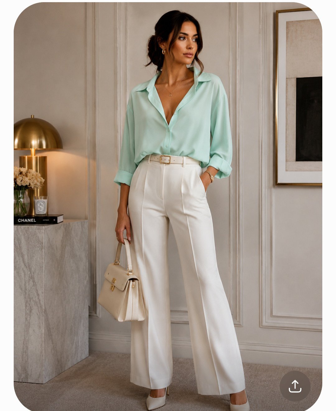 Chemise verte d'eau 