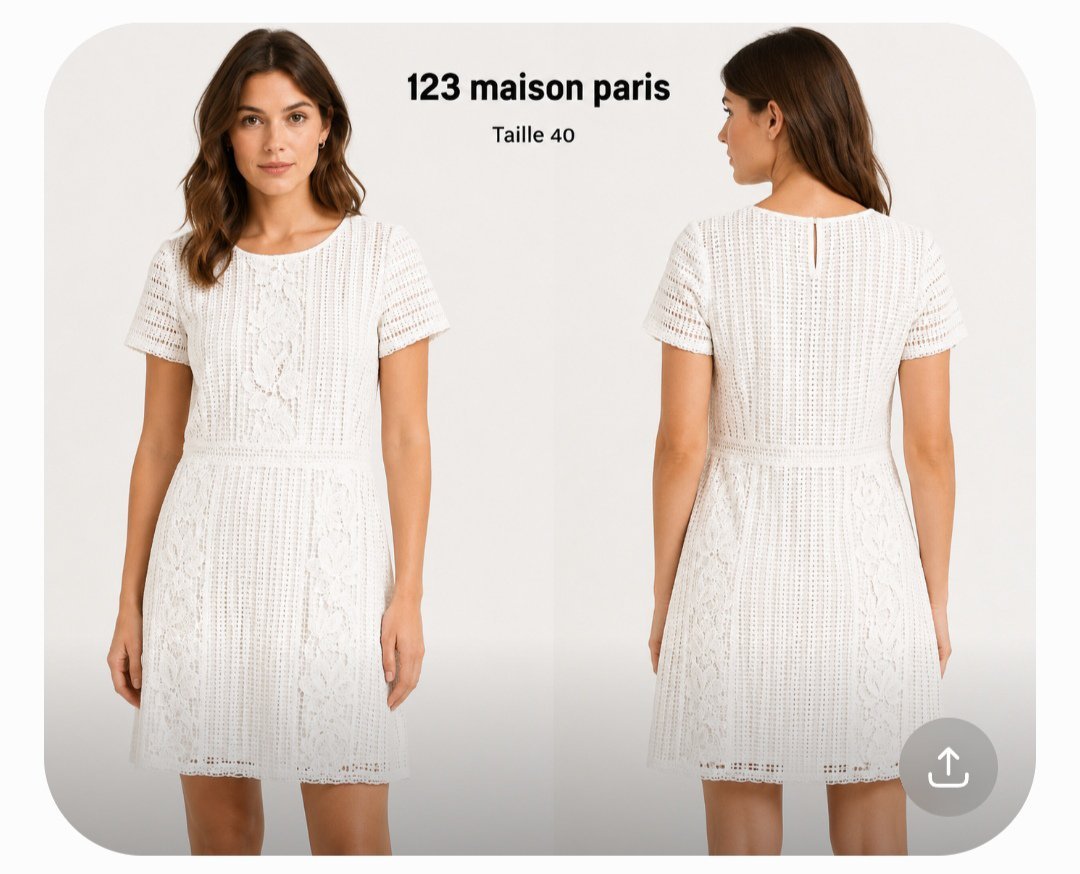 Robe blanche courte taille L