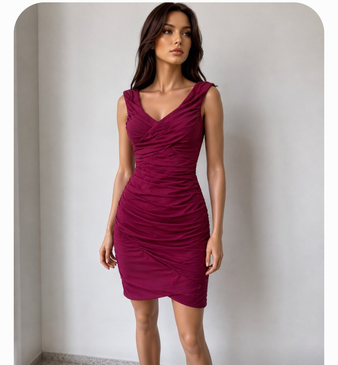 Robe rouge bordeaux soirée 