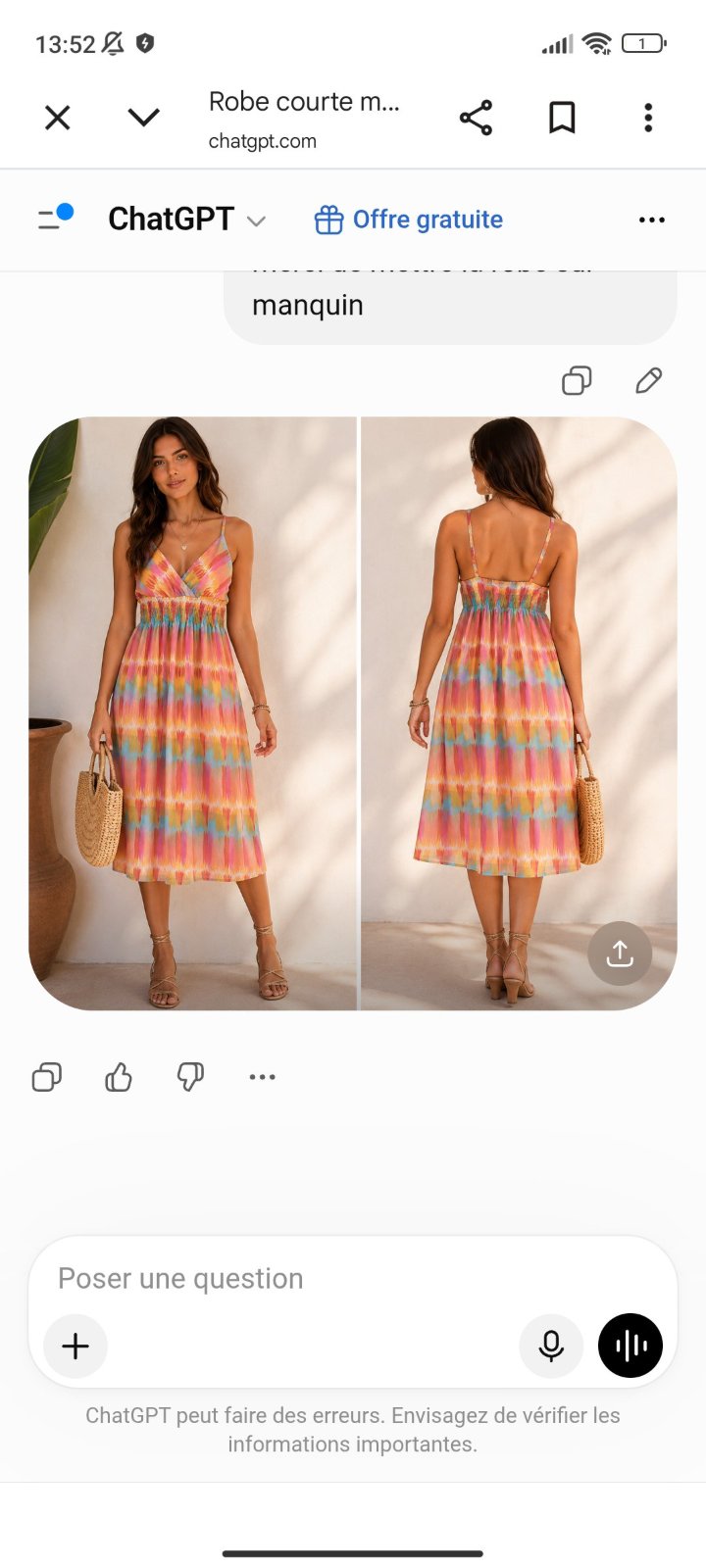 Robe multicolore 