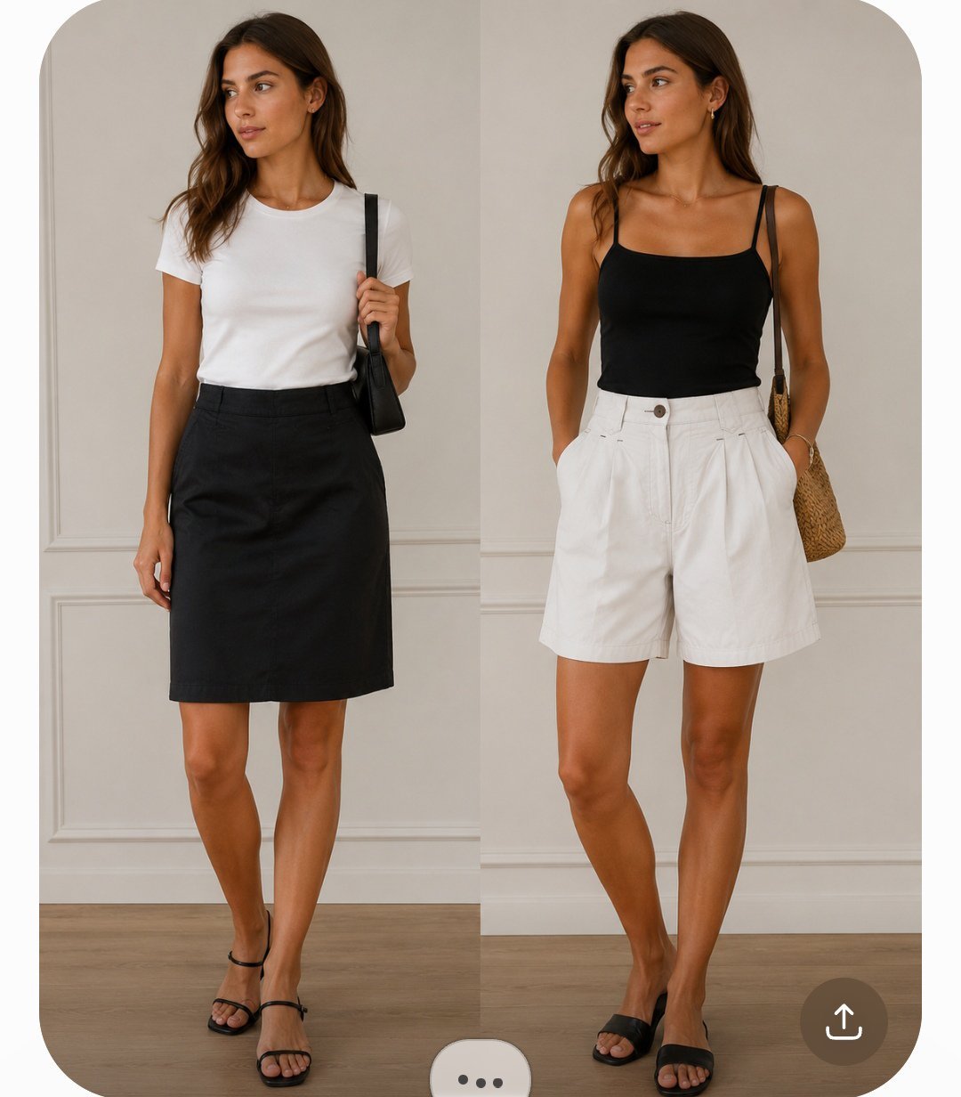 Jupe noire taille L +short gris taille L