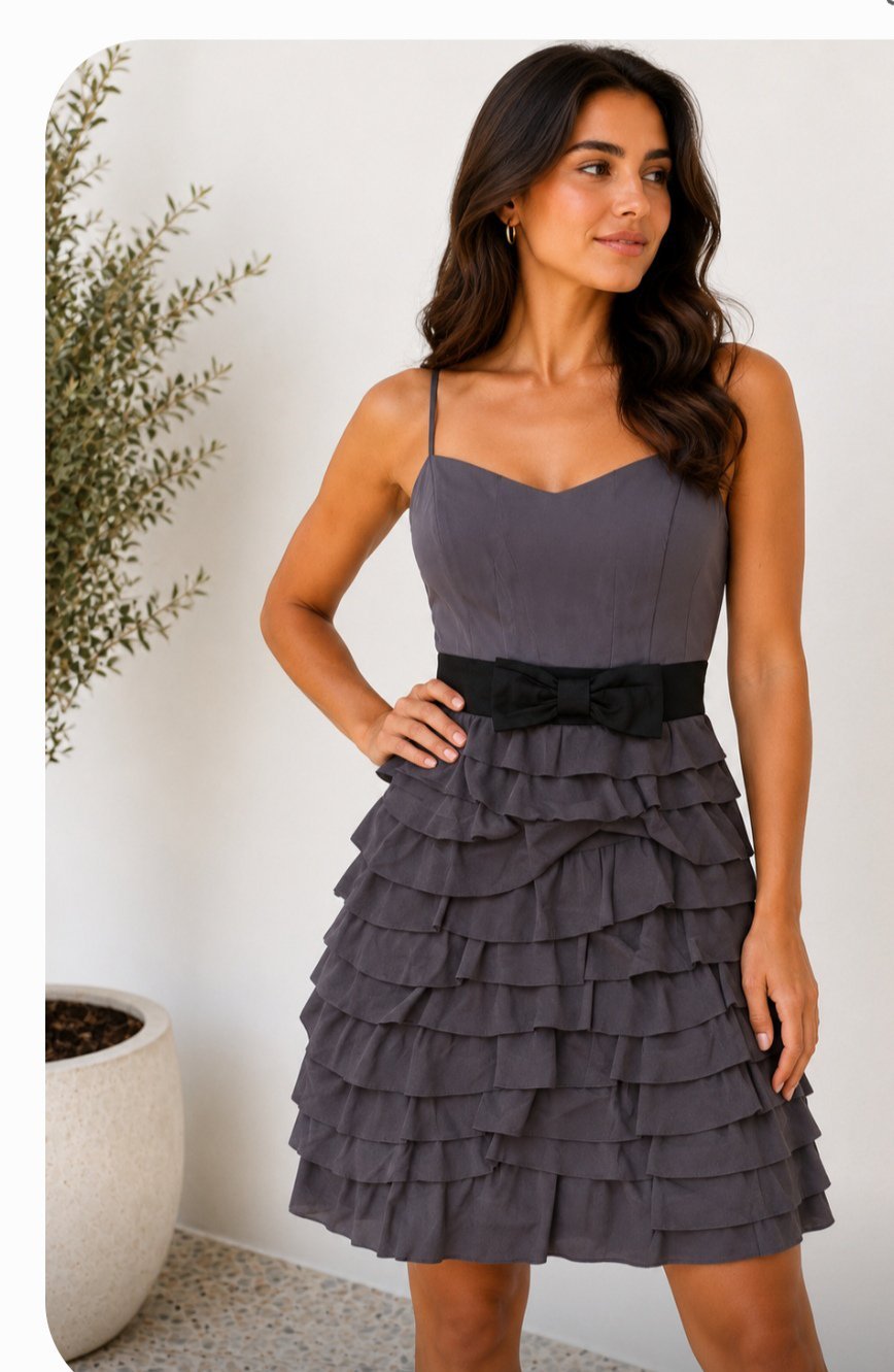 Robe soirée gris 