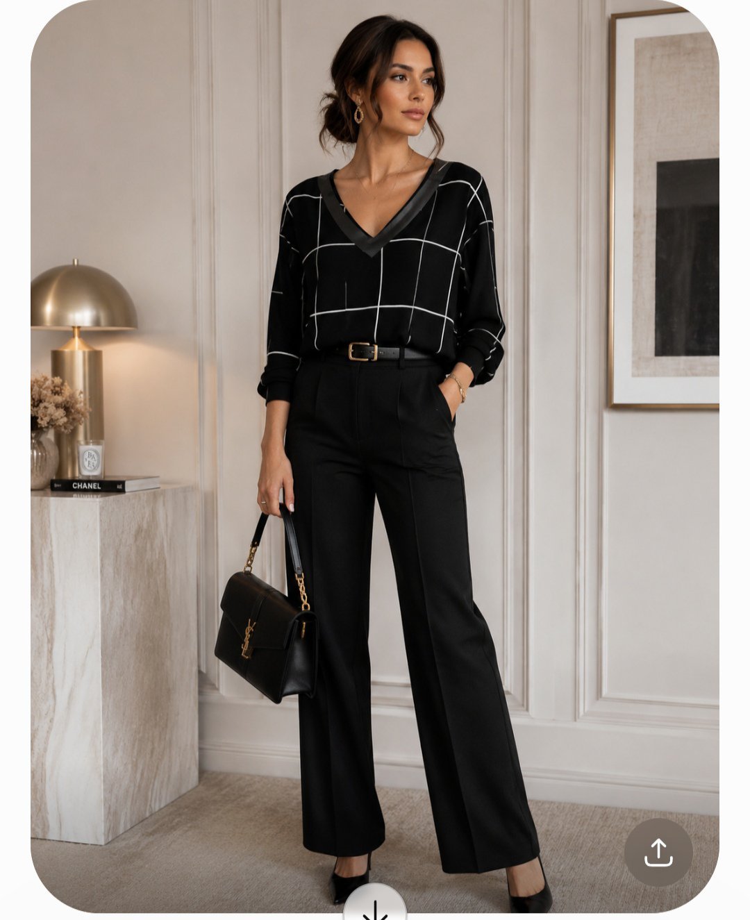 Chemise noire et blanche taille M