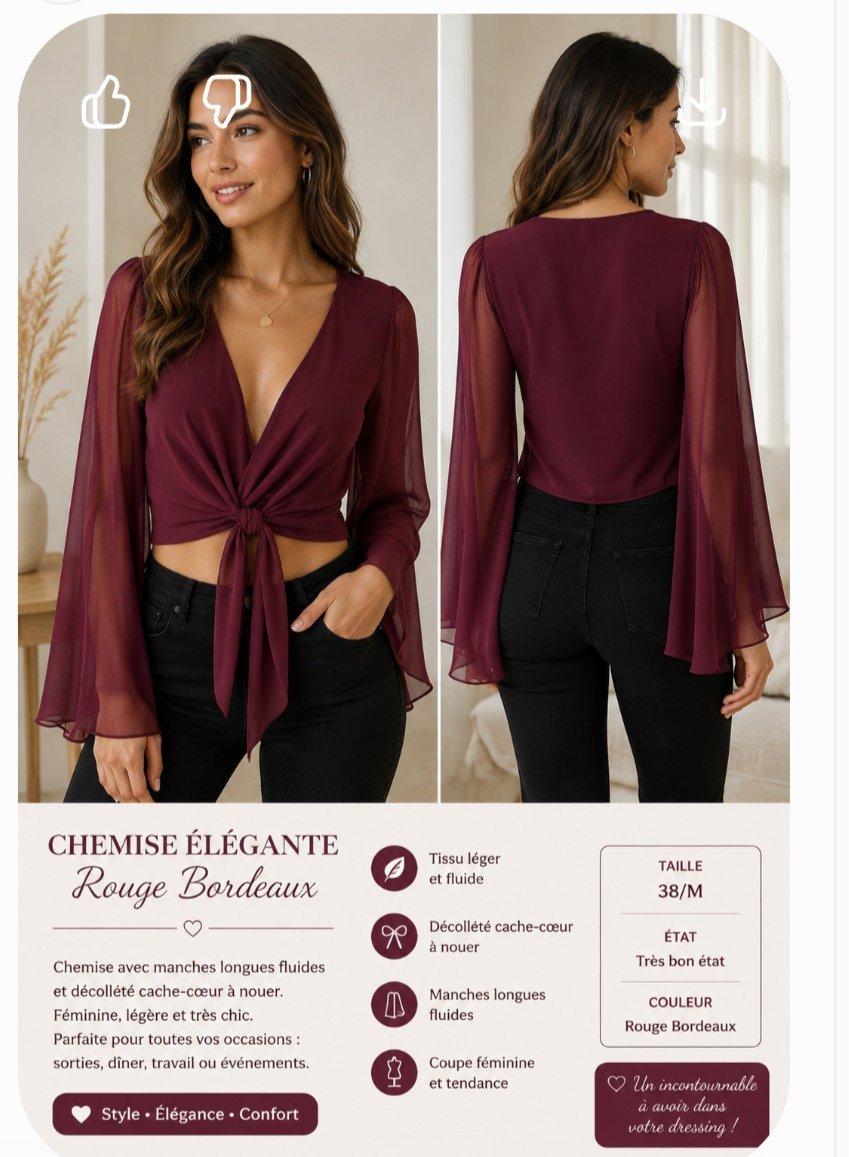 Chemise rouge bordeaux 