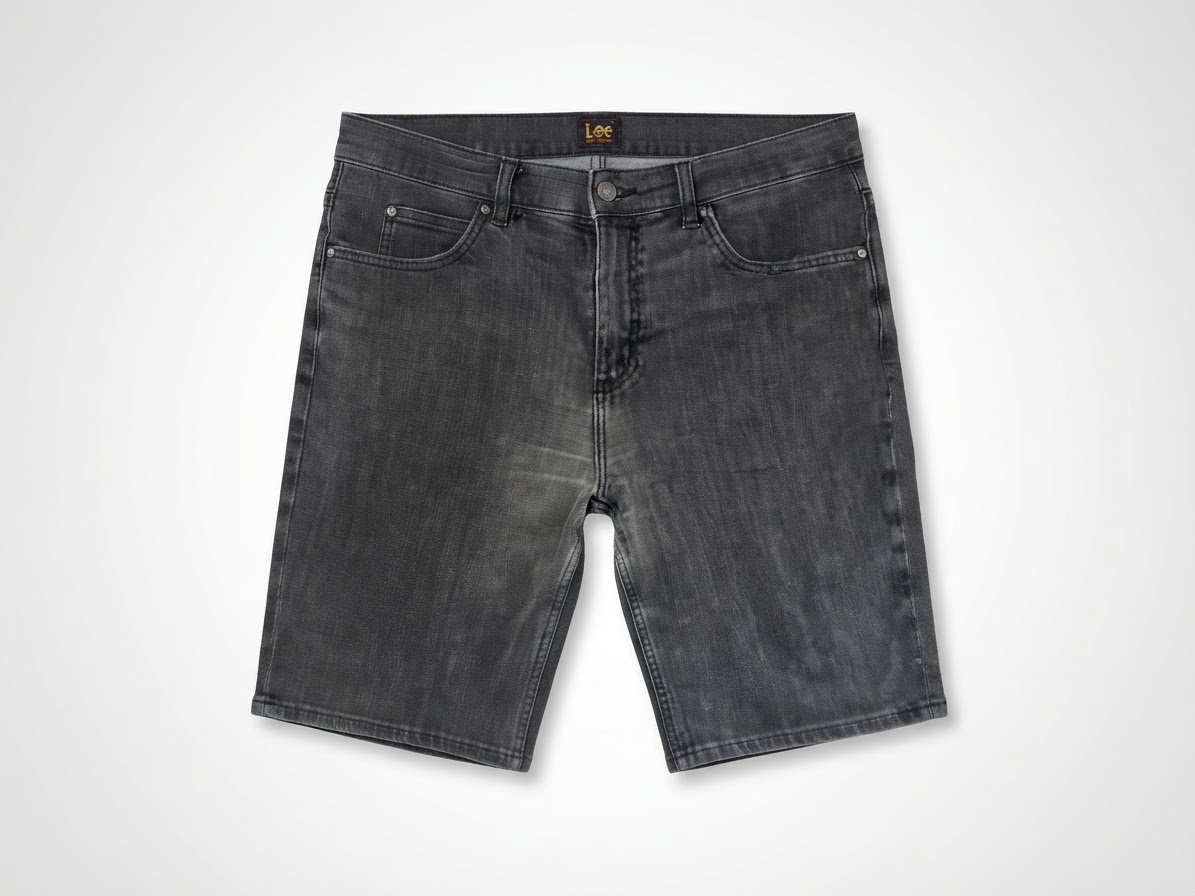 Short jean noir lee