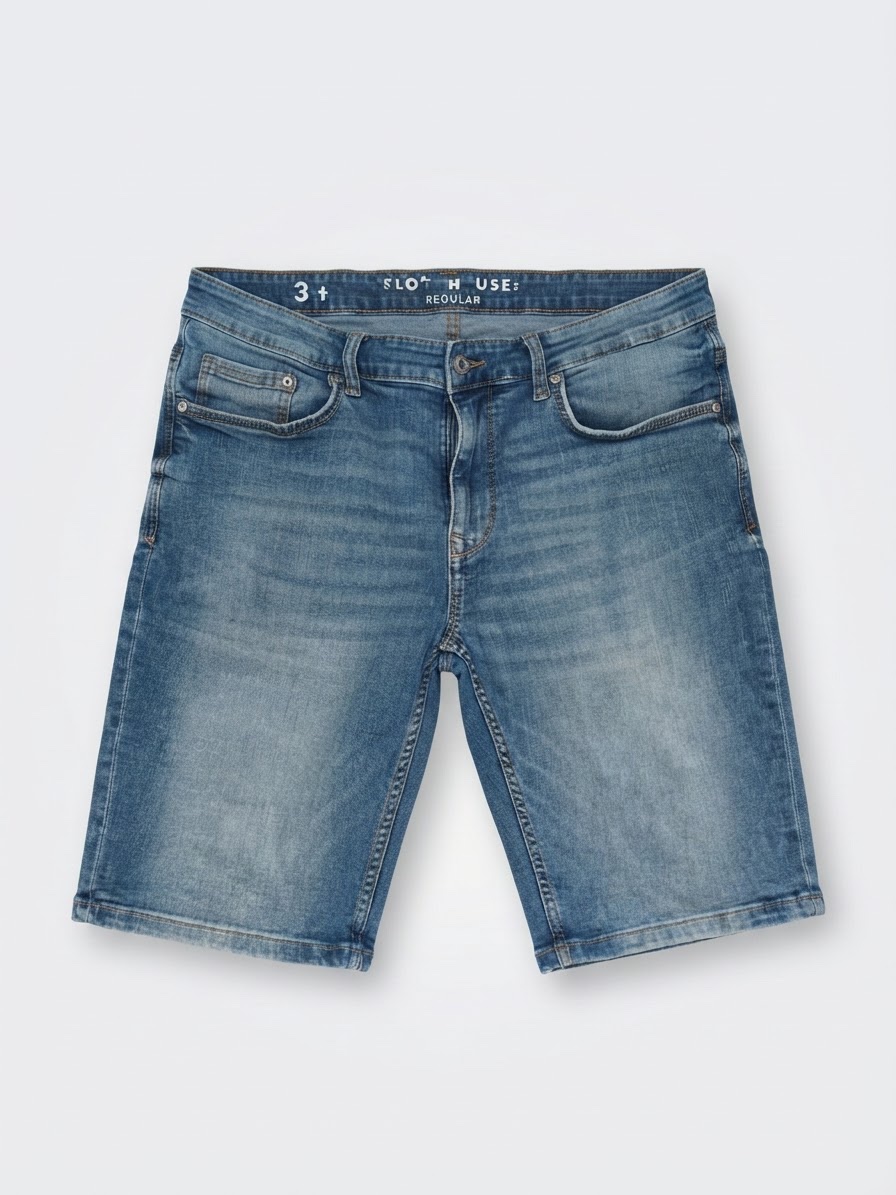 Short jean bleu clock house 