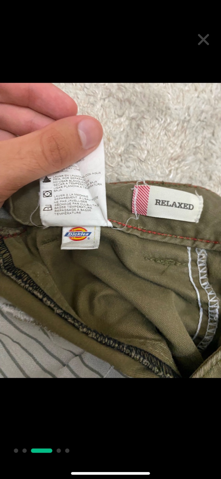 Pantalon worker dickies vert relaxed
