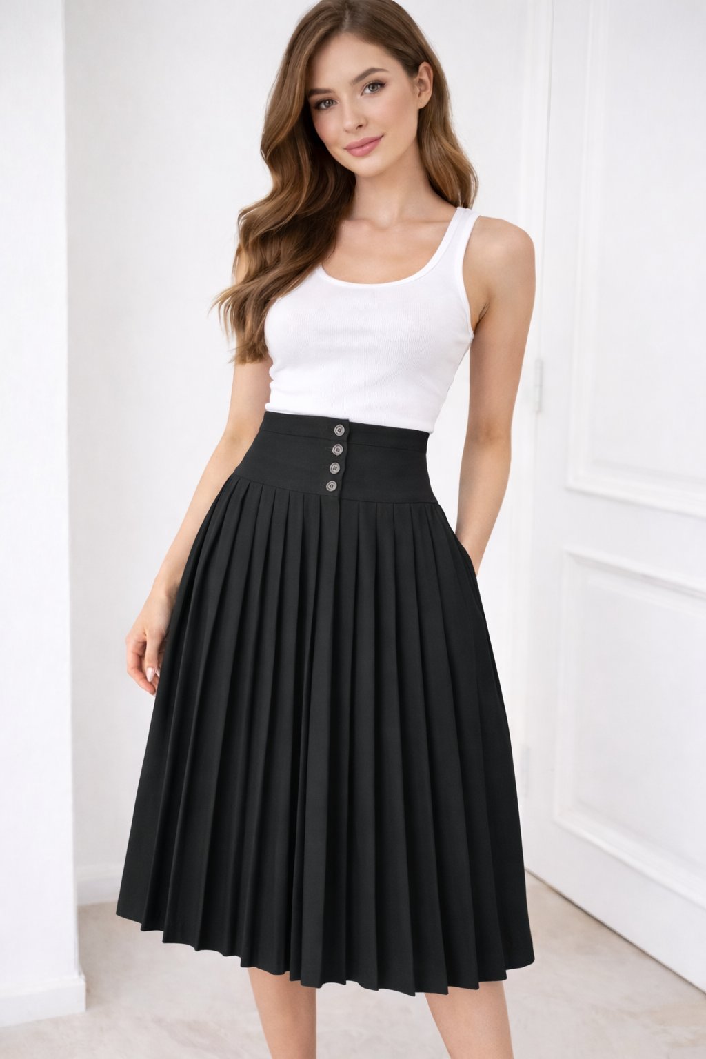 Jupe plissee noire 