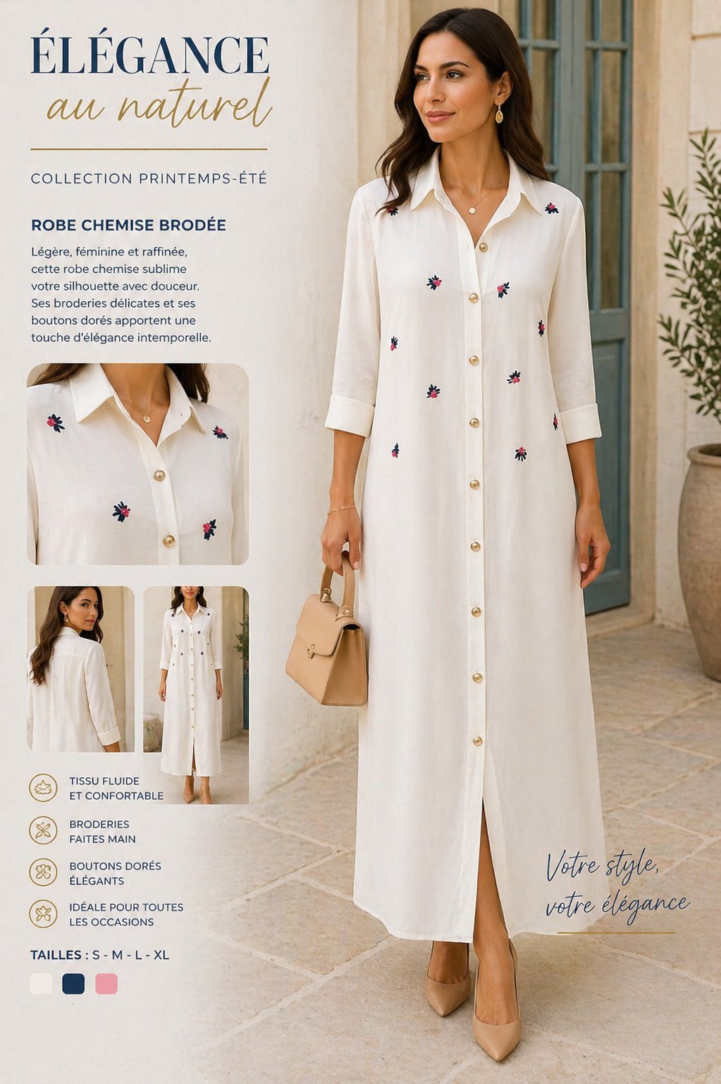 Robe chemise maxi