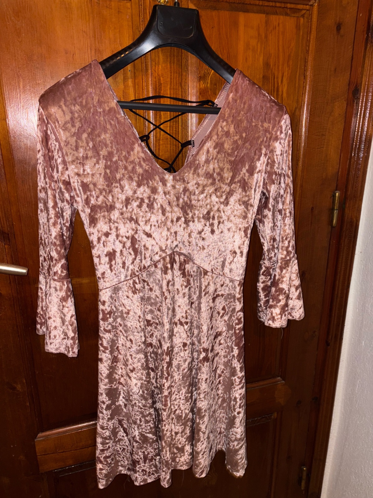 Robe rose couleur changeante en velour 