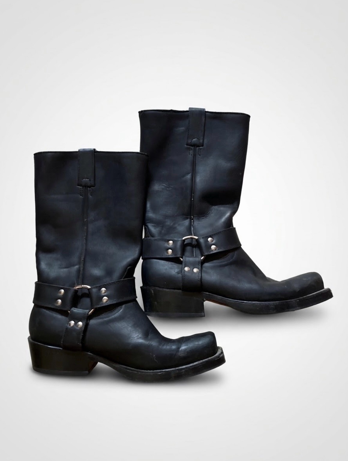 Bottes Harness en cuir noir