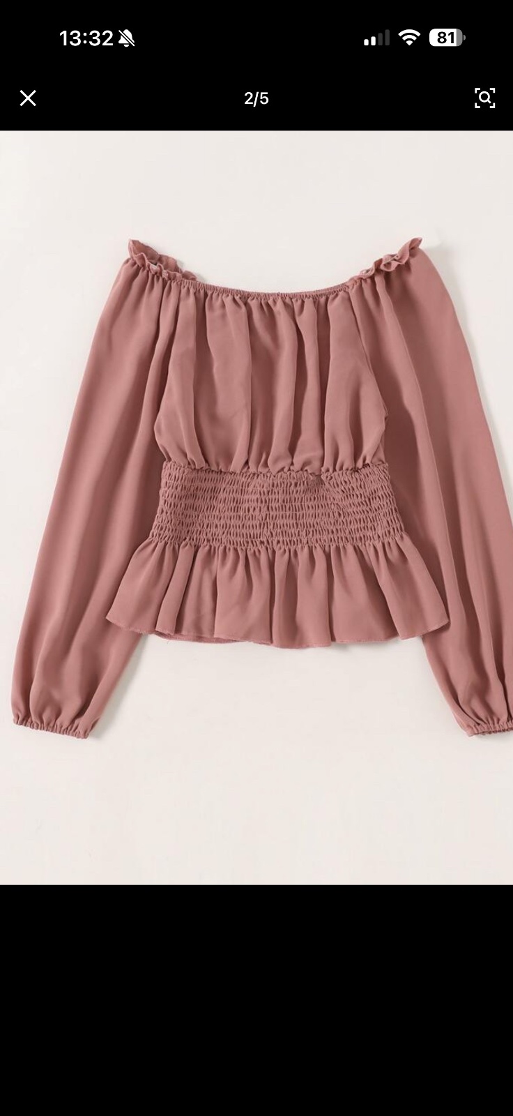 Blouse Trelyra à volants froncés avec ourlet à ruches, top à manches trois-quarts