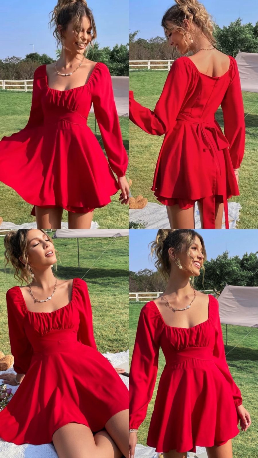 Combinaison SHEIN WYWH à décolleté cœur, volants et ceinture