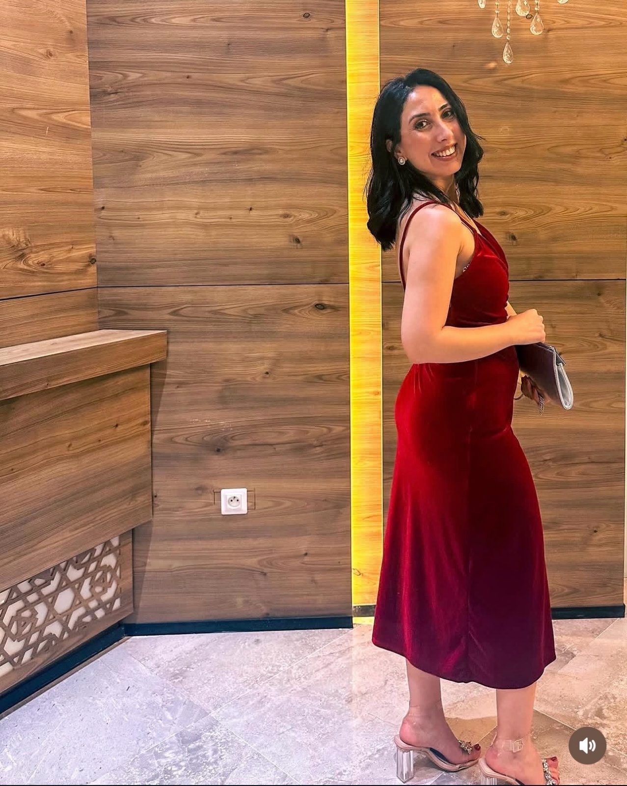 Robe velour rouge
