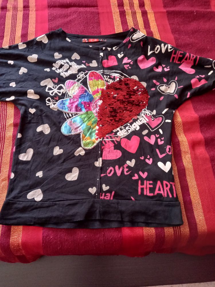 pull desigual motif coeur 