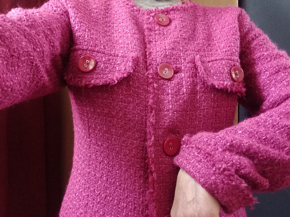 veste en tweed  rose