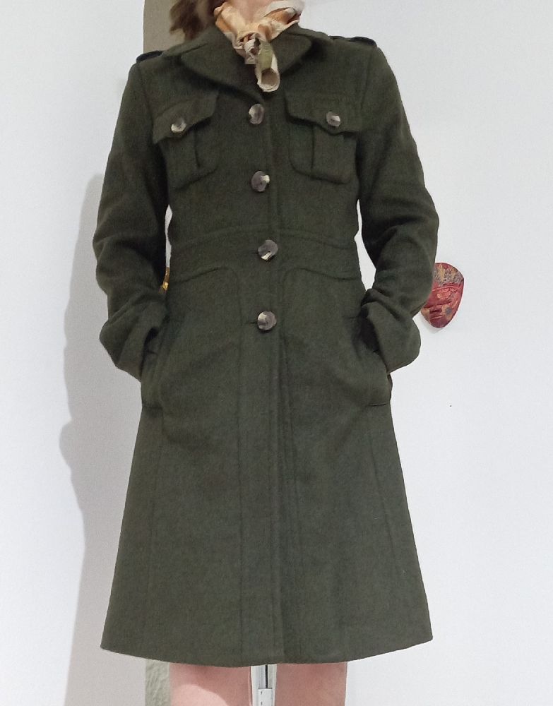 manteau Stefanel vert câpres 
