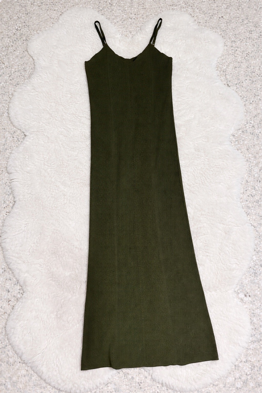 Robe maxi en vert kaki 