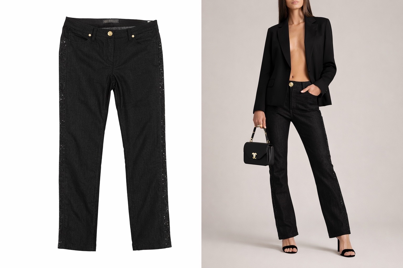 Jean classique avec strass 