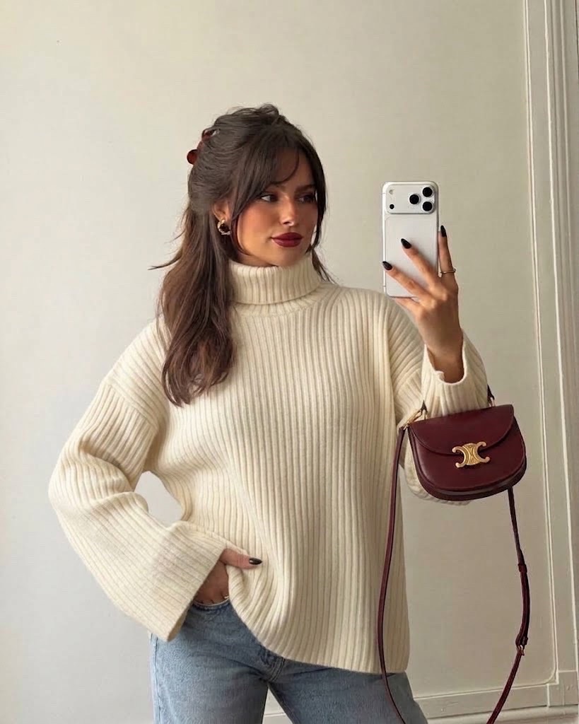 Pull en maille H&M blanc 