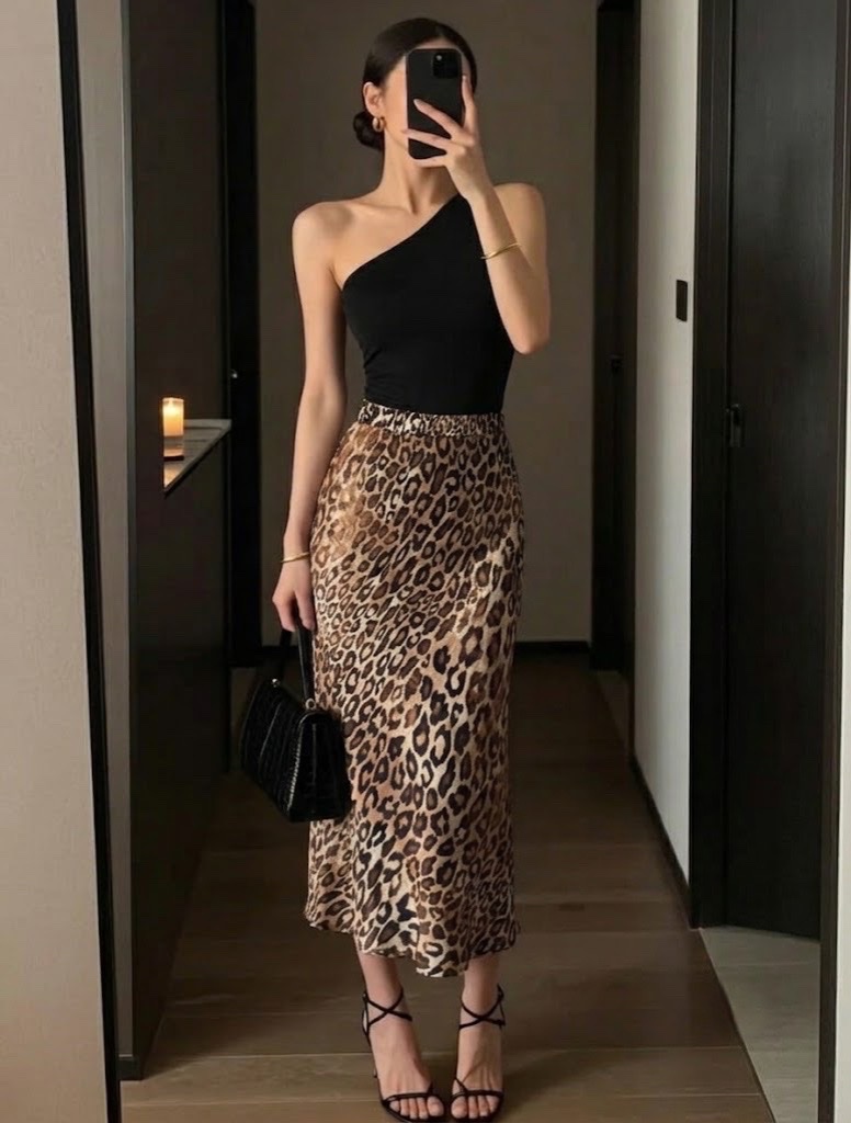 Jupe satin tigre