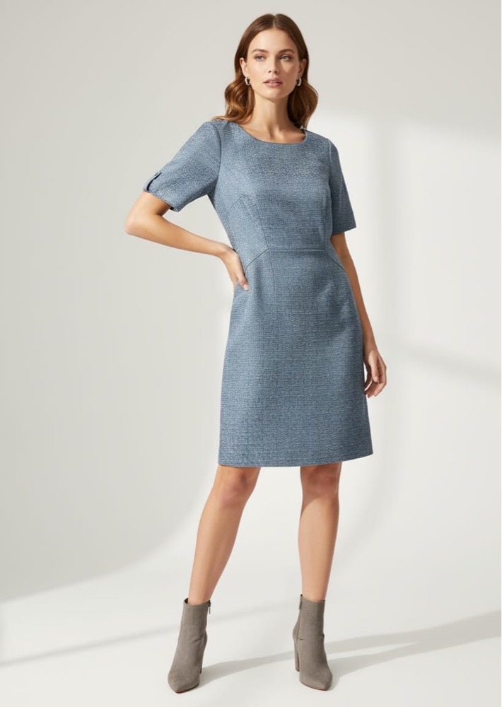 Robe tessu channel bleu 