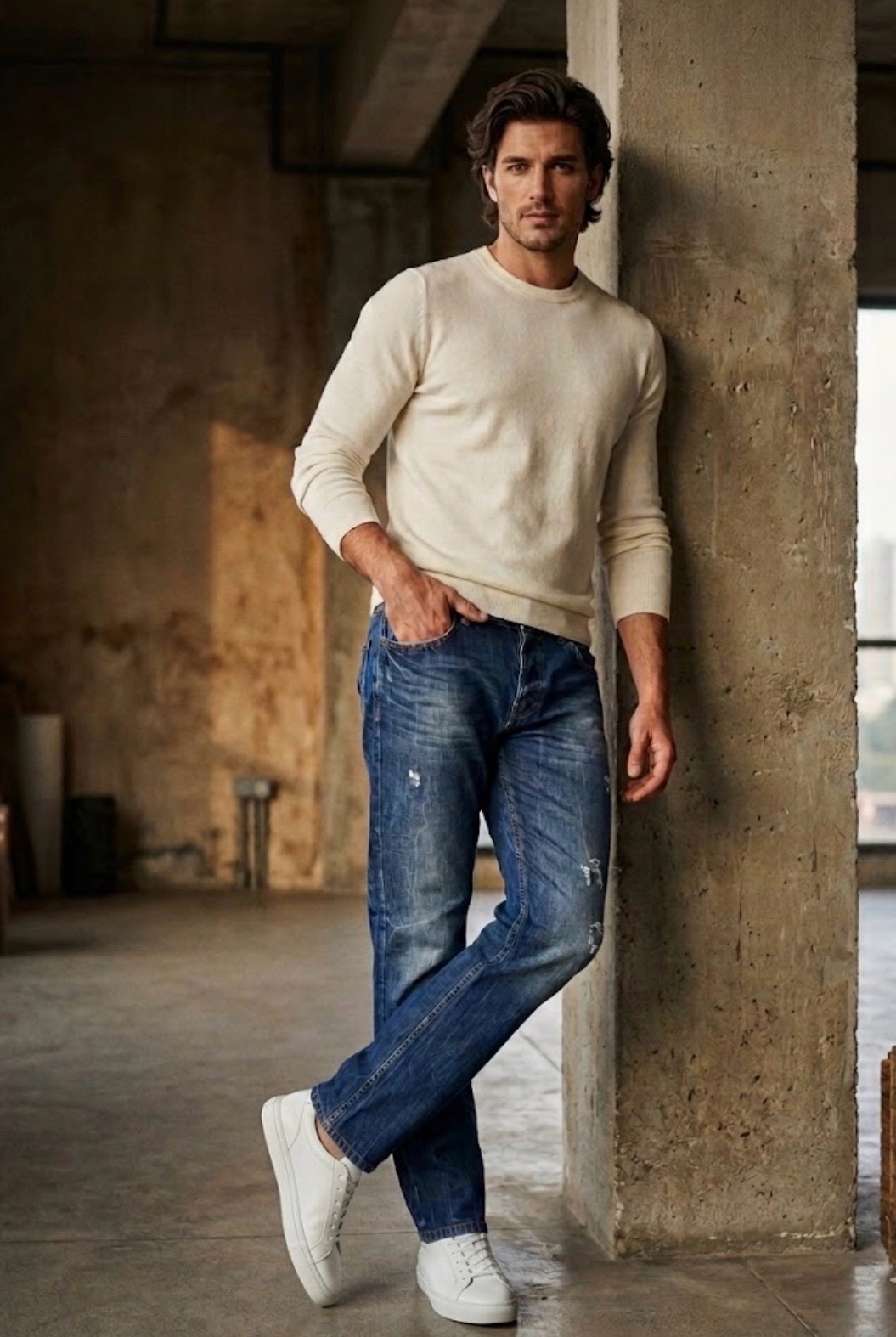 Pantalon en jean Bershka