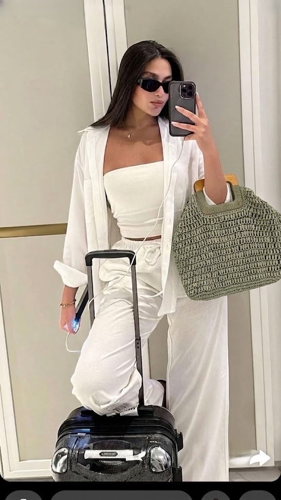 Sac  cabas en paille vert Kaki 