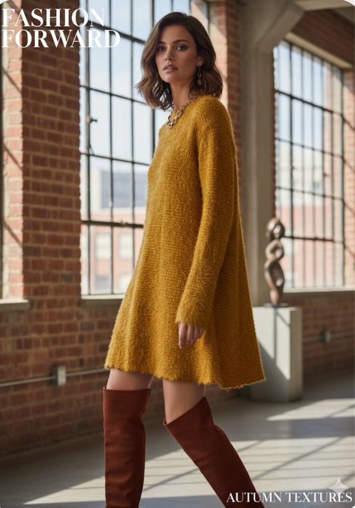 Pull robe jaune moutarde