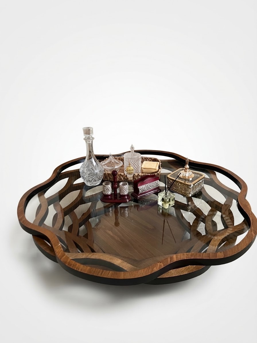 Table basse design en bois et verre
